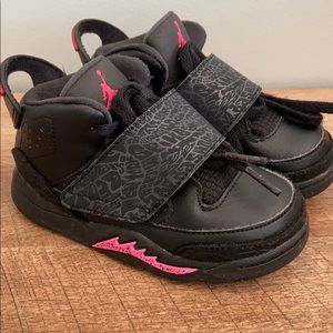 Toddler Girl Air Jordans size 8C Black and Pink